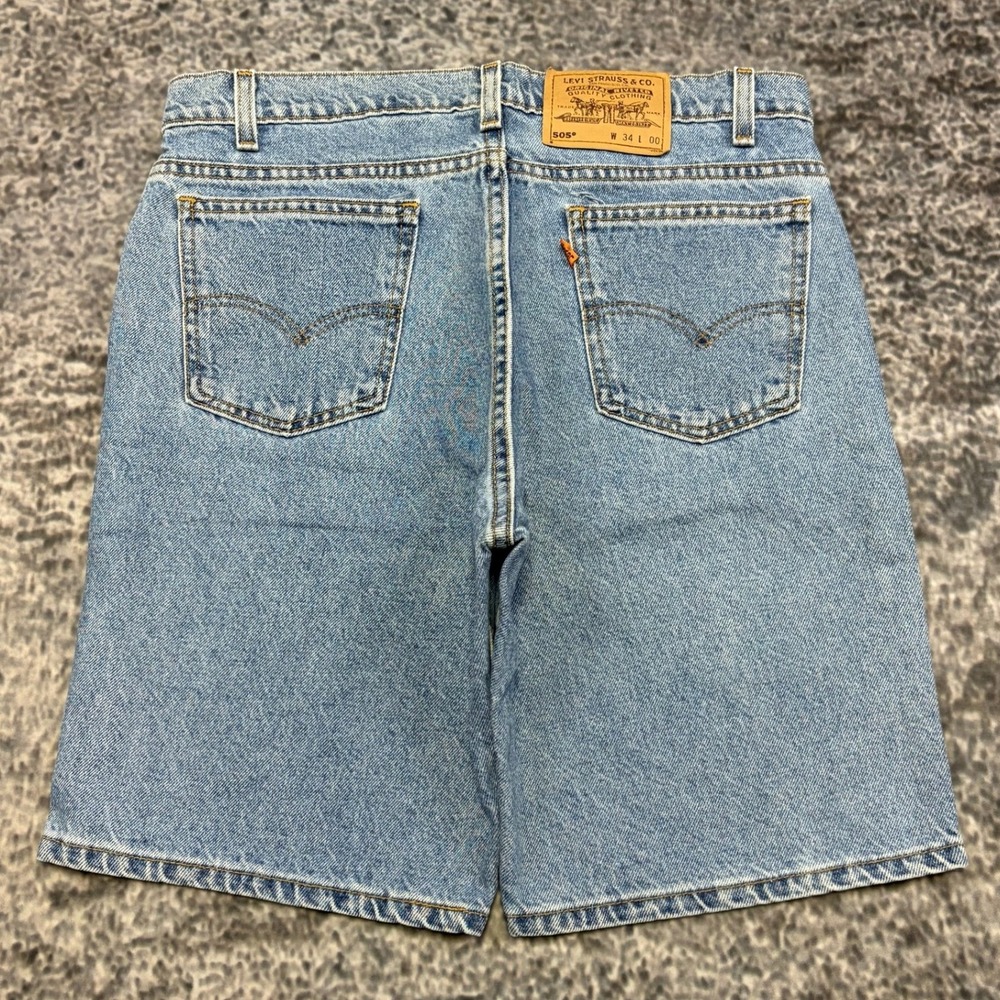 VTG Levi's 505 Jorts Mens 33 Blue Relaxed Casual Made In USA 90s Denim Shorts